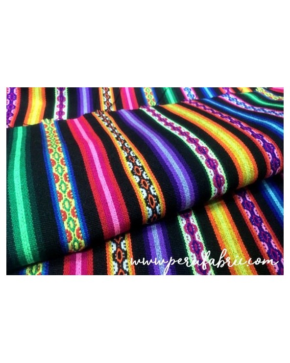 PERU FABRIC 10m Black Striped Fabric